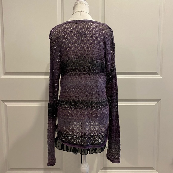 Boho KENSIE Cotton Crochet Fringed Pullover - Womens XL - Picture 6 of 9